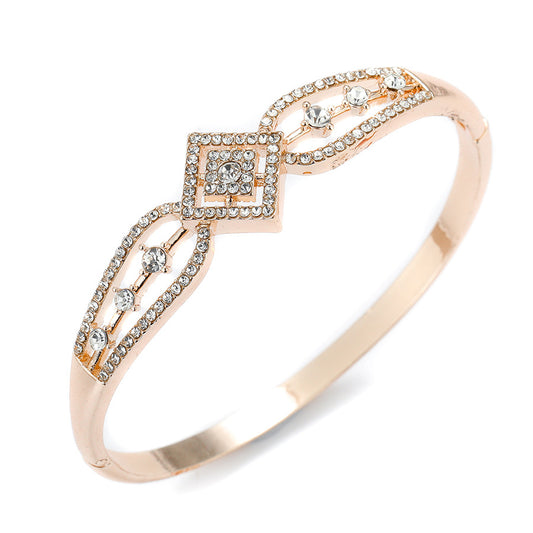 Hollow Jeweled Diamond Cross Bracelet: Minimalist & Versatile Jewelry
