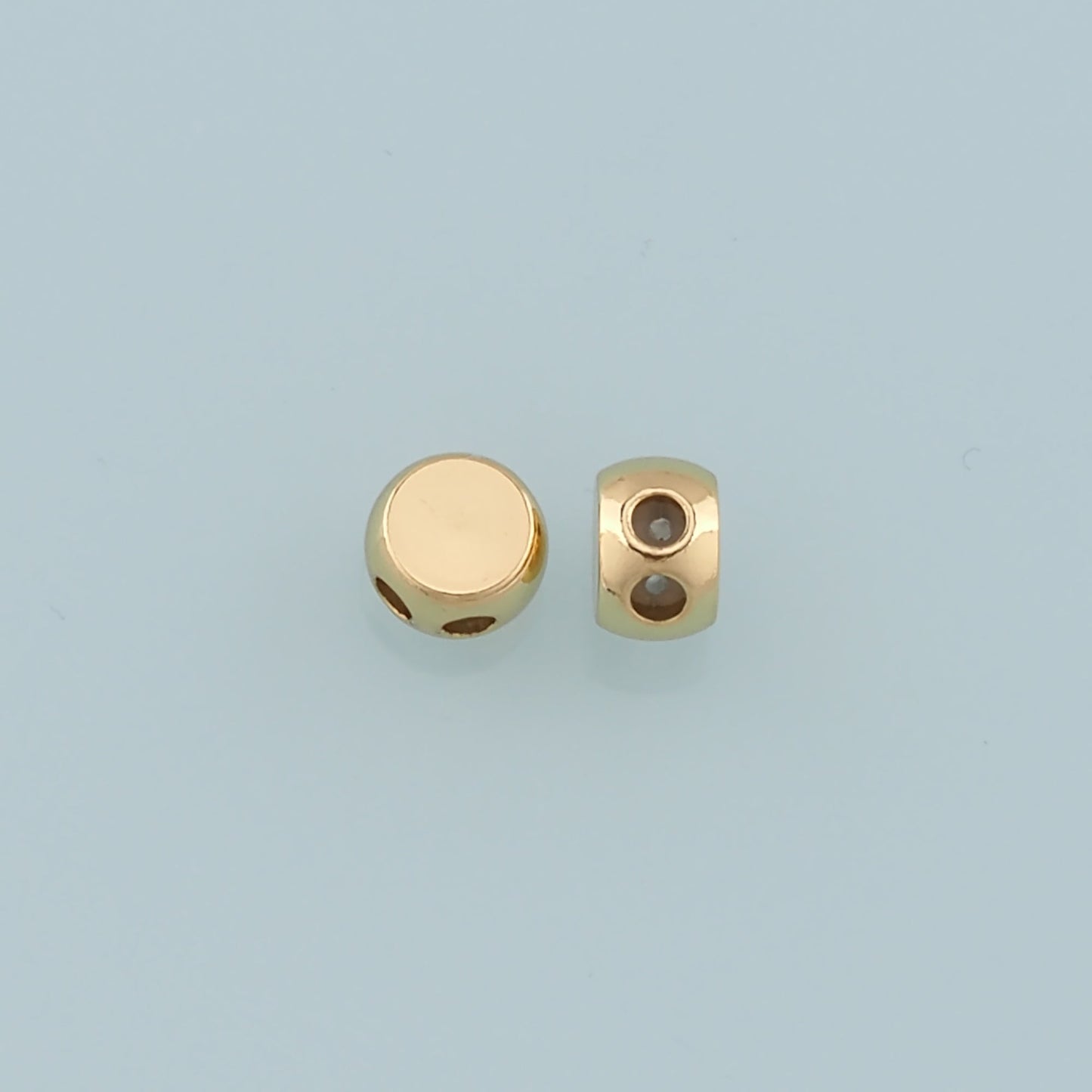 18K Gold Filled Round Beads Charms – Flat Spacer Beads for DIY Jewelry Making | Bracelet & Necklace Supplies