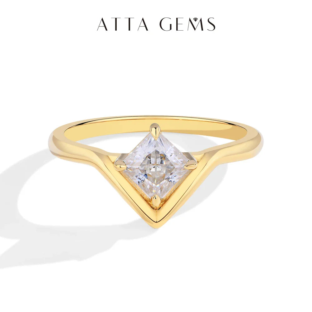 Princess Cut Moissanite Engagement Ring – 0.8 Carat | 925 Sterling Silver