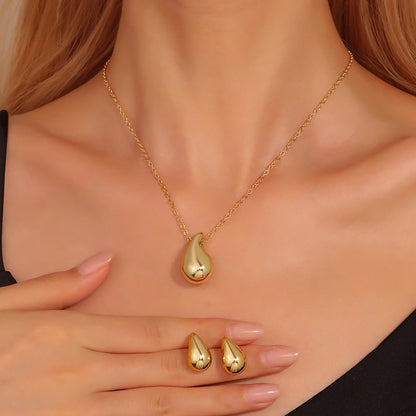 3-Piece Heart-Shaped Jewelry Set for Women – Rhinestone Double Heart Necklace & Earrings Pendant Set, Elegant Fashion Gift