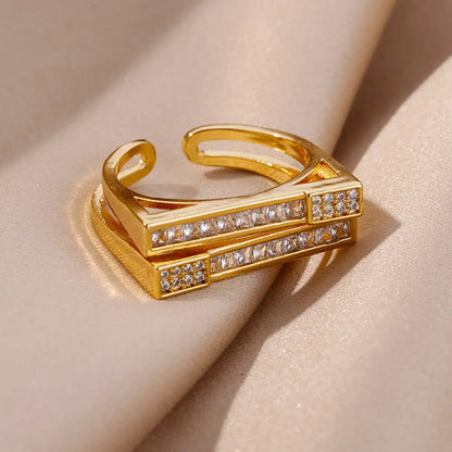 Evil Eye Rings for Women – Gold Color Stainless Steel Rings |Trend Luxury Wedding & Couple Jewelry