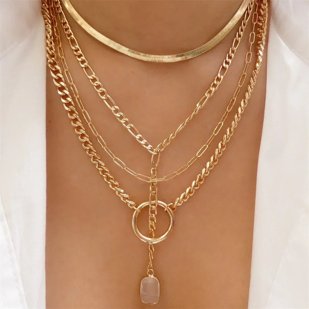 Vintage Multilevel Geometric Necklace