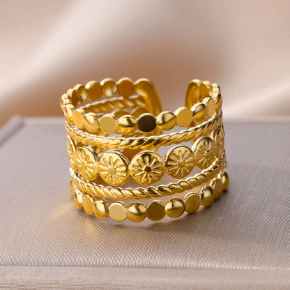 Evil Eye Rings for Women – Gold Color Stainless Steel Rings |Trend Luxury Wedding & Couple Jewelry