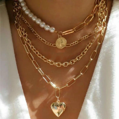 Vintage Multilevel Geometric Necklace