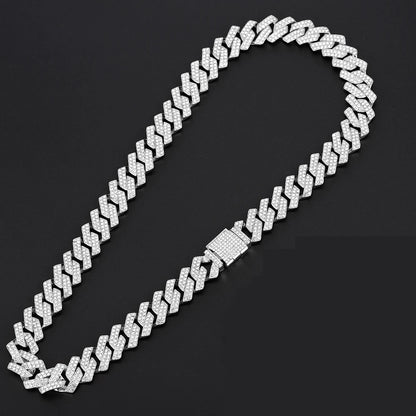 rendy Hip Hop Jewelry Set – 16mm Cuban Link Necklace, Bracelet & Watch for Men/Women
