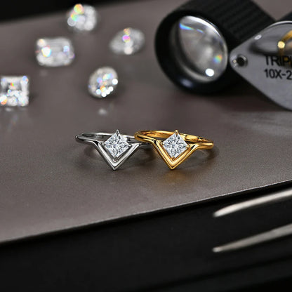 Princess Cut Moissanite Engagement Ring – 0.8 Carat | 925 Sterling Silver