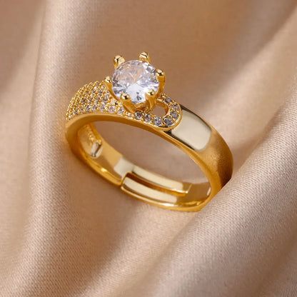 Evil Eye Rings for Women – Gold Color Stainless Steel Rings |Trend Luxury Wedding & Couple Jewelry