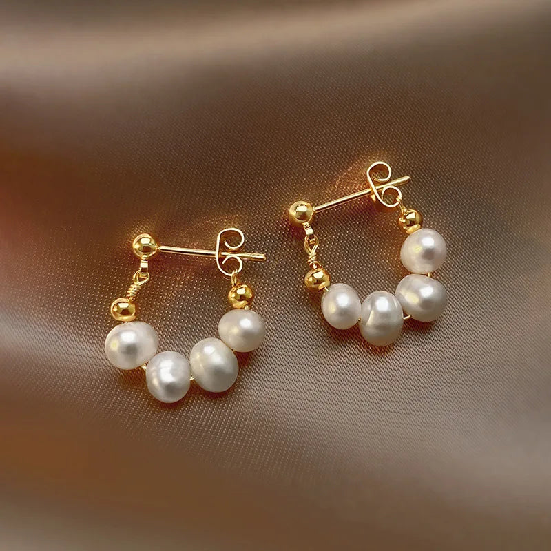 Golden Crystal Stud Earrings – Shiny Luxury Gold-Tone Sparkling Earrings for Women