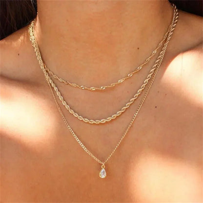 Vintage Multilevel Geometric Necklace