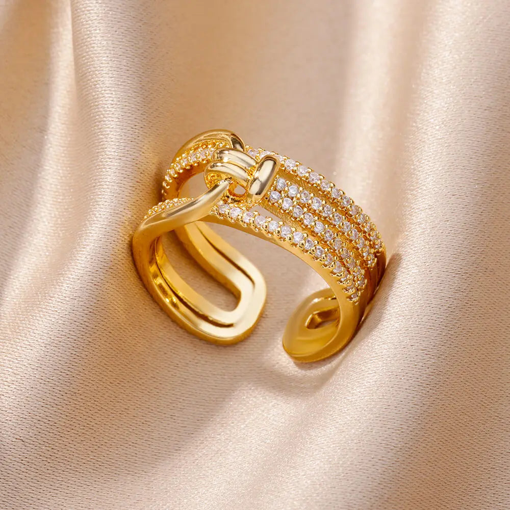 Evil Eye Rings for Women – Gold Color Stainless Steel Rings |Trend Luxury Wedding & Couple Jewelry