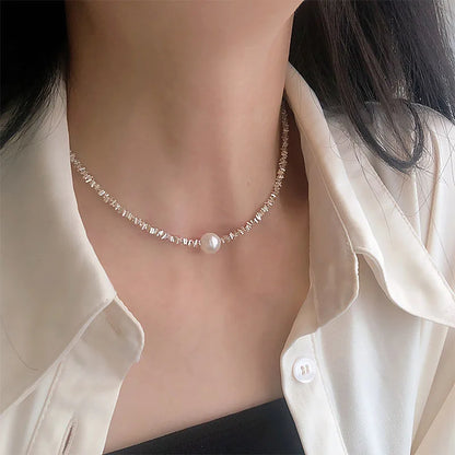 Statement Imitation Pearl Necklace – Long Chain with Big Pendant for Women | Fashion Jewelry Gift