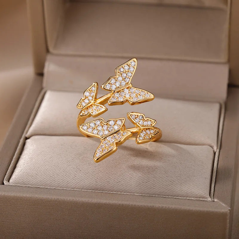 Evil Eye Rings for Women – Gold Color Stainless Steel Rings |Trend Luxury Wedding & Couple Jewelry