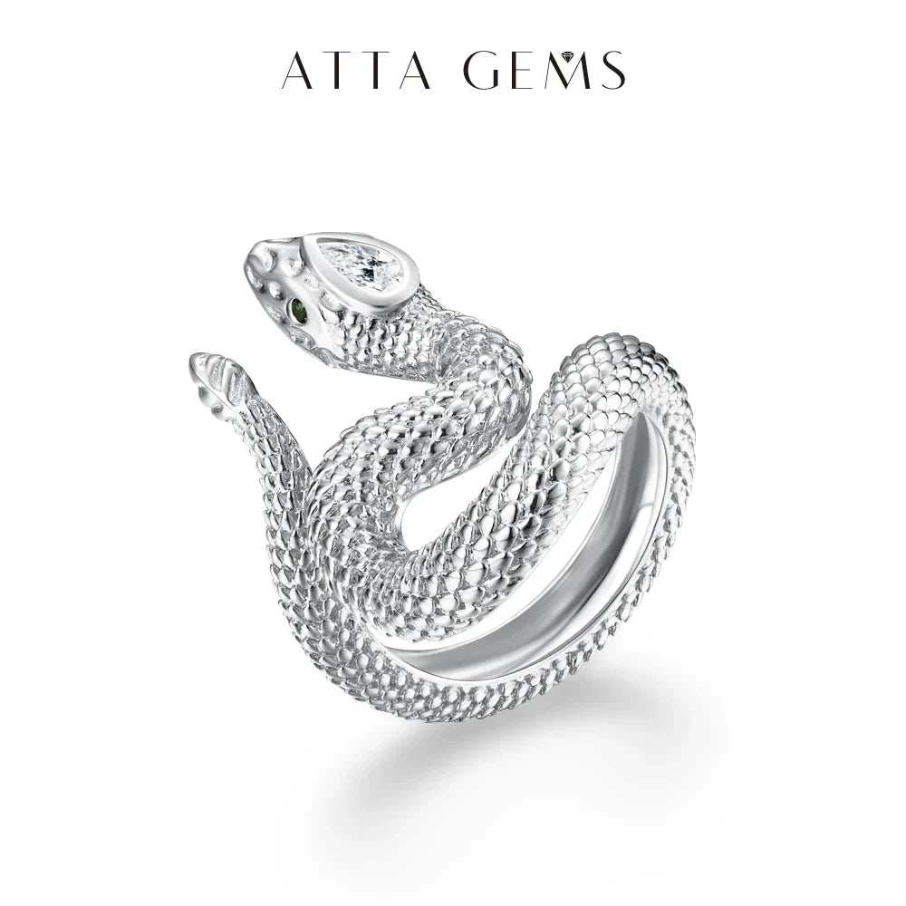 Exquisite 925 Sterling Silver & 14K Gold Snake Ring – Perfect Gift Jewelry