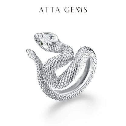 Exquisite 925 Sterling Silver & 14K Gold Snake Ring – Perfect Gift Jewelry