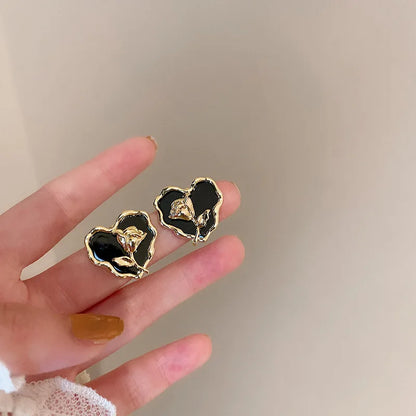 Golden Crystal Stud Earrings – Shiny Luxury Gold-Tone Sparkling Earrings for Women