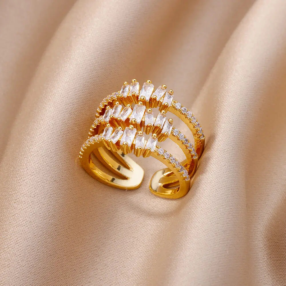 Evil Eye Rings for Women – Gold Color Stainless Steel Rings |Trend Luxury Wedding & Couple Jewelry