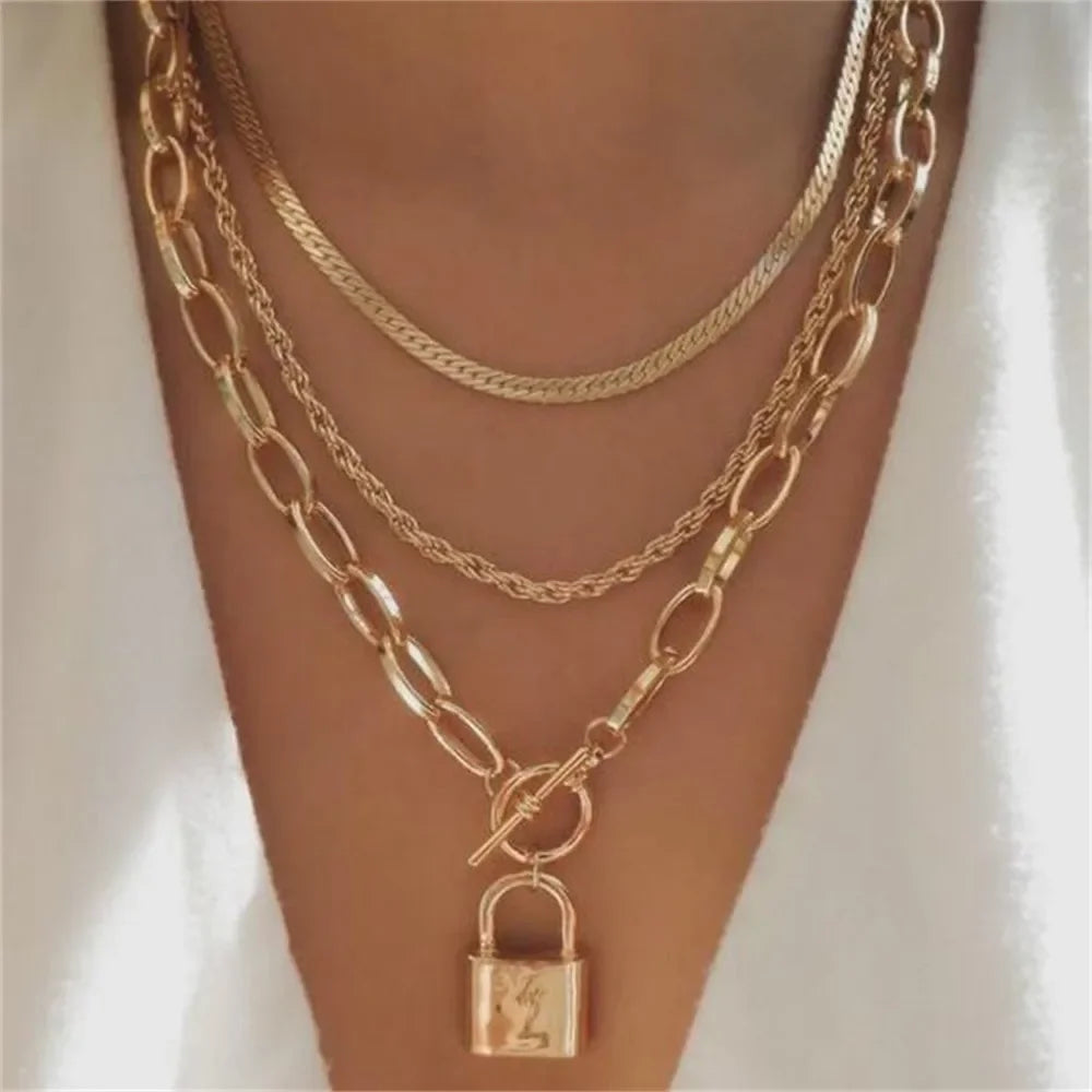 Vintage Multilevel Geometric Necklace