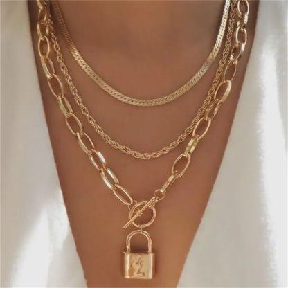 Vintage Multilevel Geometric Necklace