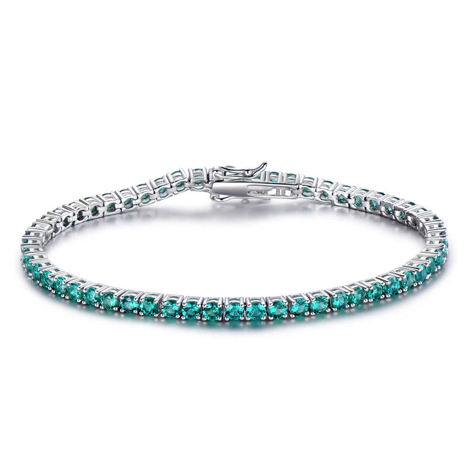 925 Sterling Silver Peridot Tennis Bracelet for Women – Elegant Birthstone Jewelry Gift