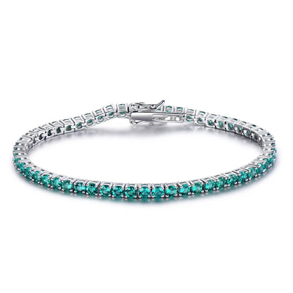 925 Sterling Silver Peridot Tennis Bracelet for Women – Elegant Birthstone Jewelry Gift