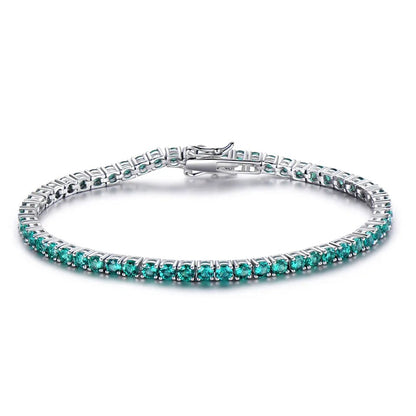 925 Sterling Silver Peridot Tennis Bracelet for Women – Elegant Birthstone Jewelry Gift