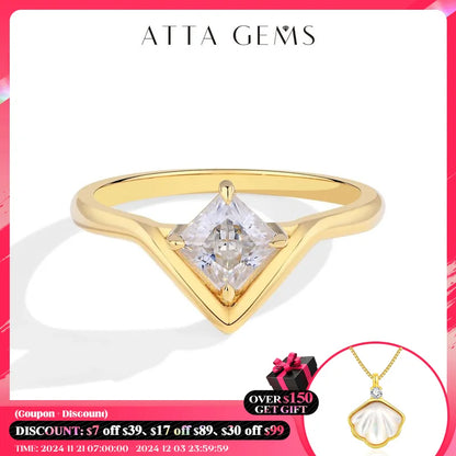 Princess Cut Moissanite Engagement Ring – 0.8 Carat | 925 Sterling Silver