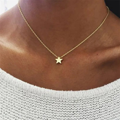 Chic & Stylish Three Layer Golden Metal Necklace with Three Pendants