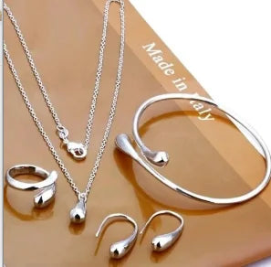 3-Piece Heart-Shaped Jewelry Set for Women – Rhinestone Double Heart Necklace & Earrings Pendant Set, Elegant Fashion Gift