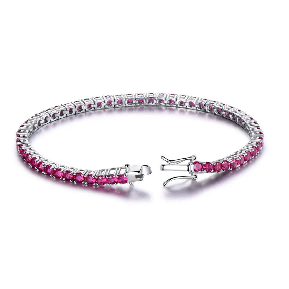 925 Sterling Silver Peridot Tennis Bracelet for Women – Elegant Birthstone Jewelry Gift
